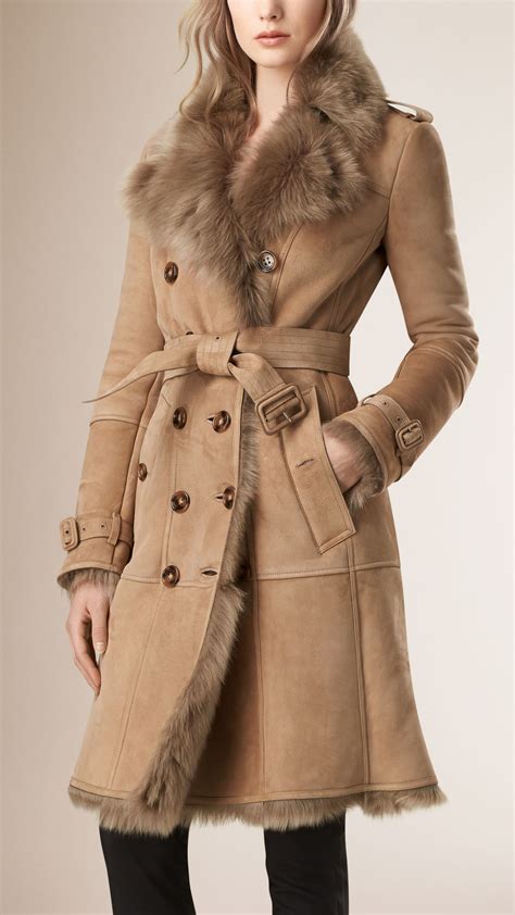 burberry sheepskin trench coat|burberry trench coats for women.